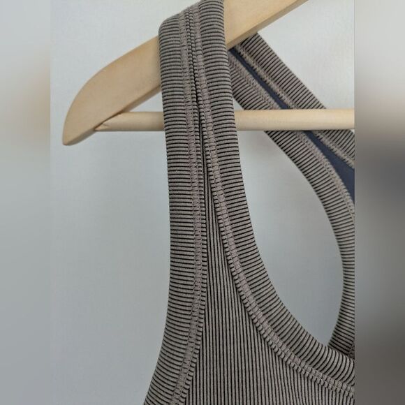 prAna Becksa Bralette, Mink Heather Gray Ribbed Crop Top Cropped Tank S Small - Picture 7 of 11